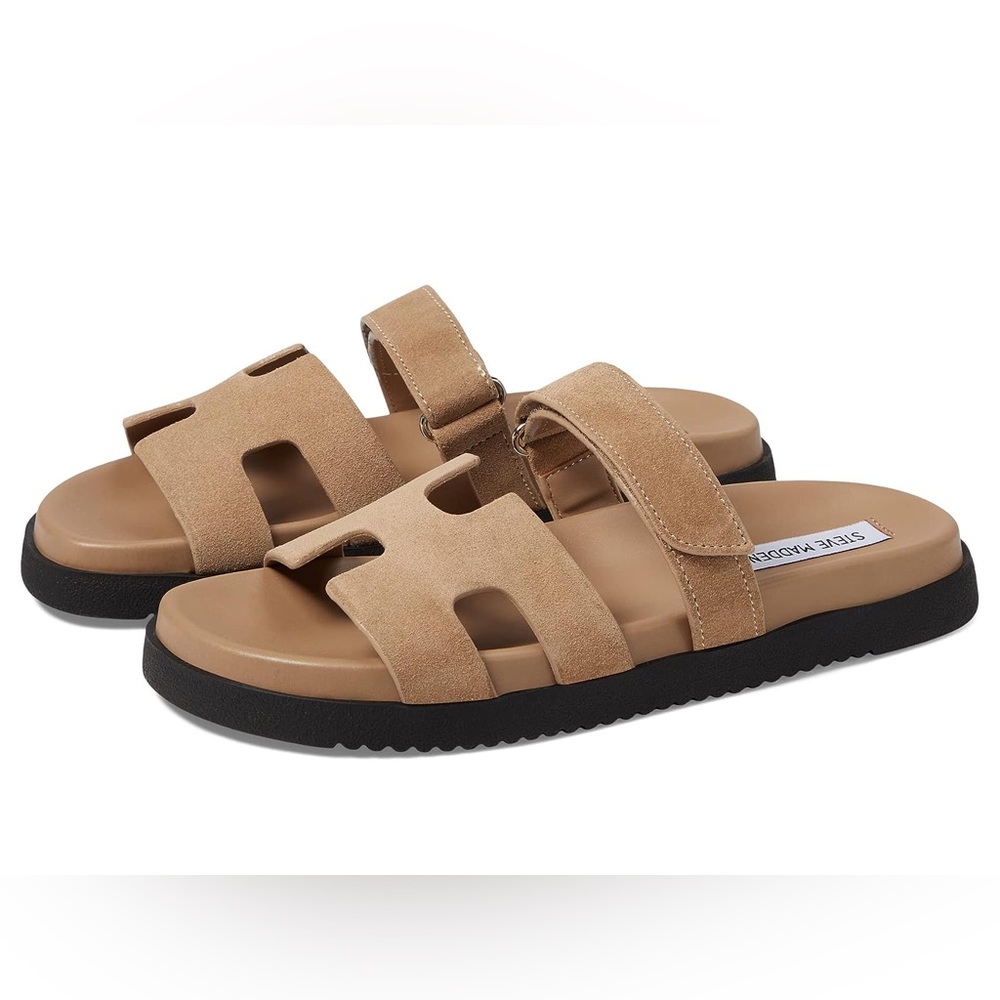 Brand New Steve Madden Mayven Sandals - Size 10 - Taupe Suede